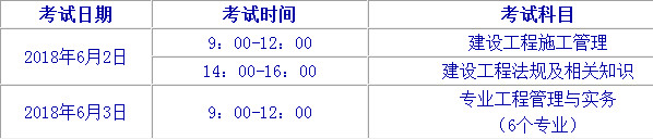 北京二建考試時間