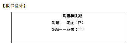 2018上半年小學(xué)語文教師資格證面試真題及答案：《陶罐和鐵罐》板書設(shè)計