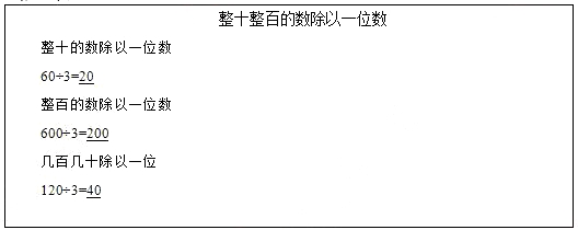 2018上半年小學(xué)數(shù)學(xué)教師資格面試真題：整十整百的數(shù)除以一位數(shù)板書設(shè)計(jì)