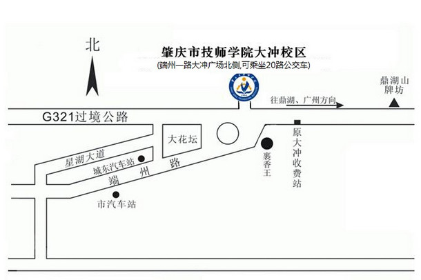 肇慶二建考場：肇慶市技師學(xué)院大沖校區(qū)考場位置圖