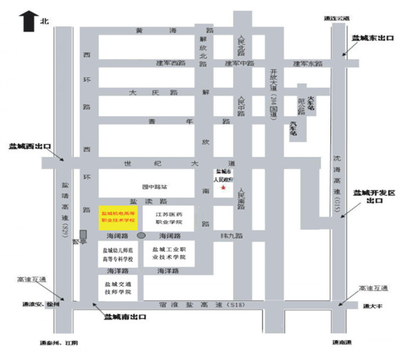 前往鹽城機(jī)電高等職業(yè)技術(shù)學(xué)校線路說明