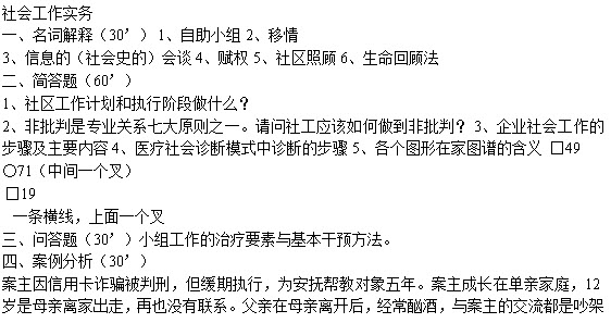 2012年復旦大學社會工作碩士考試真題